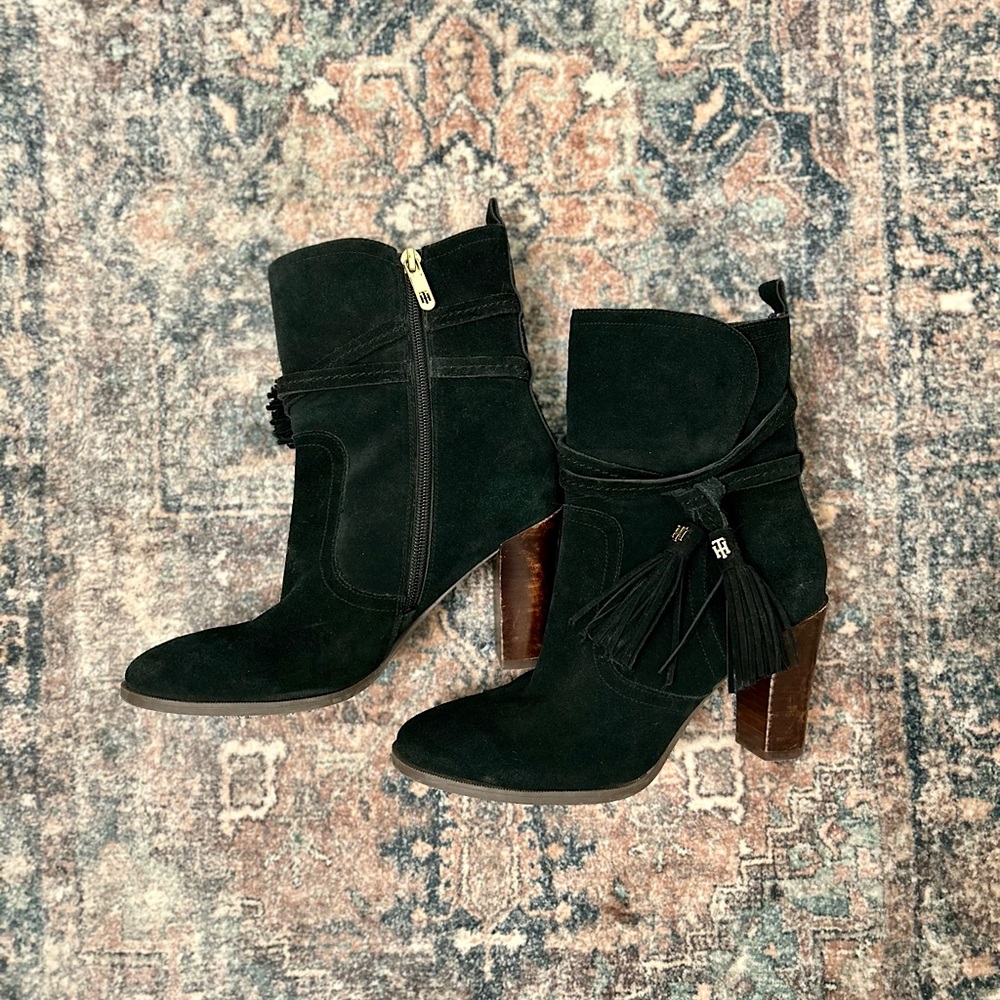 Tommy Hilfiger Suede Heeled Booties